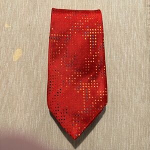 HEMLEY 100% Silk Made In  Germany Red with Pattern